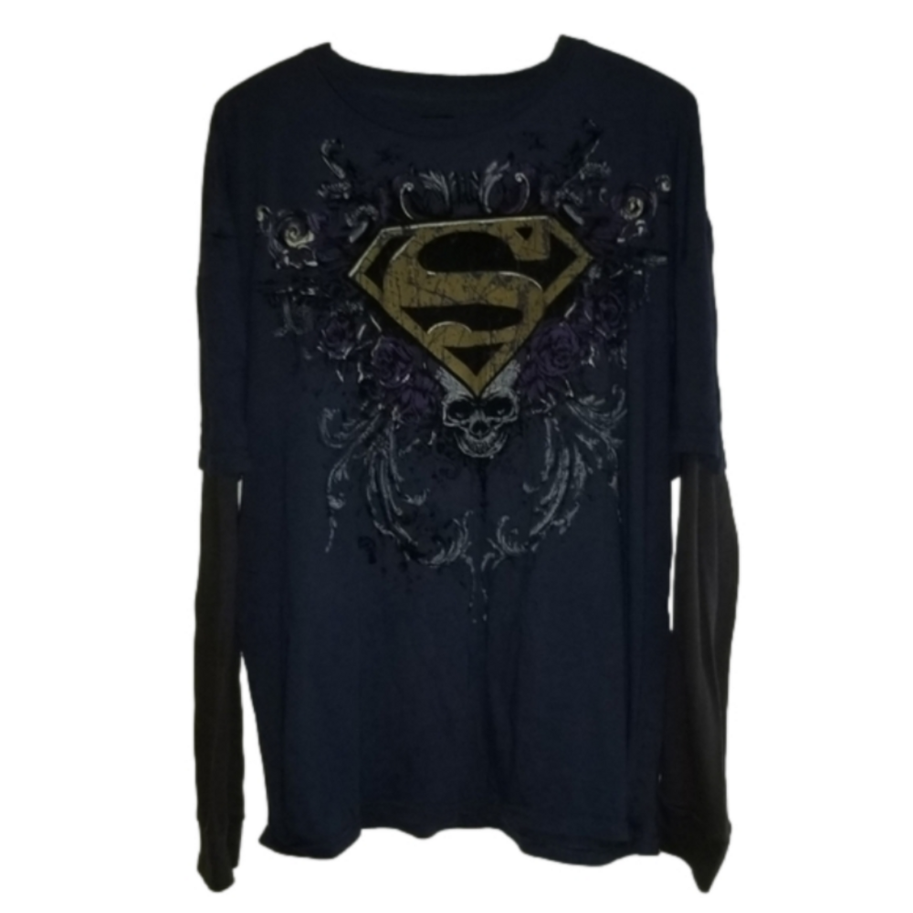 Superman DC Comics Long Sleeve TShirt Size XXL